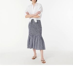 J crew smocked midi skirt